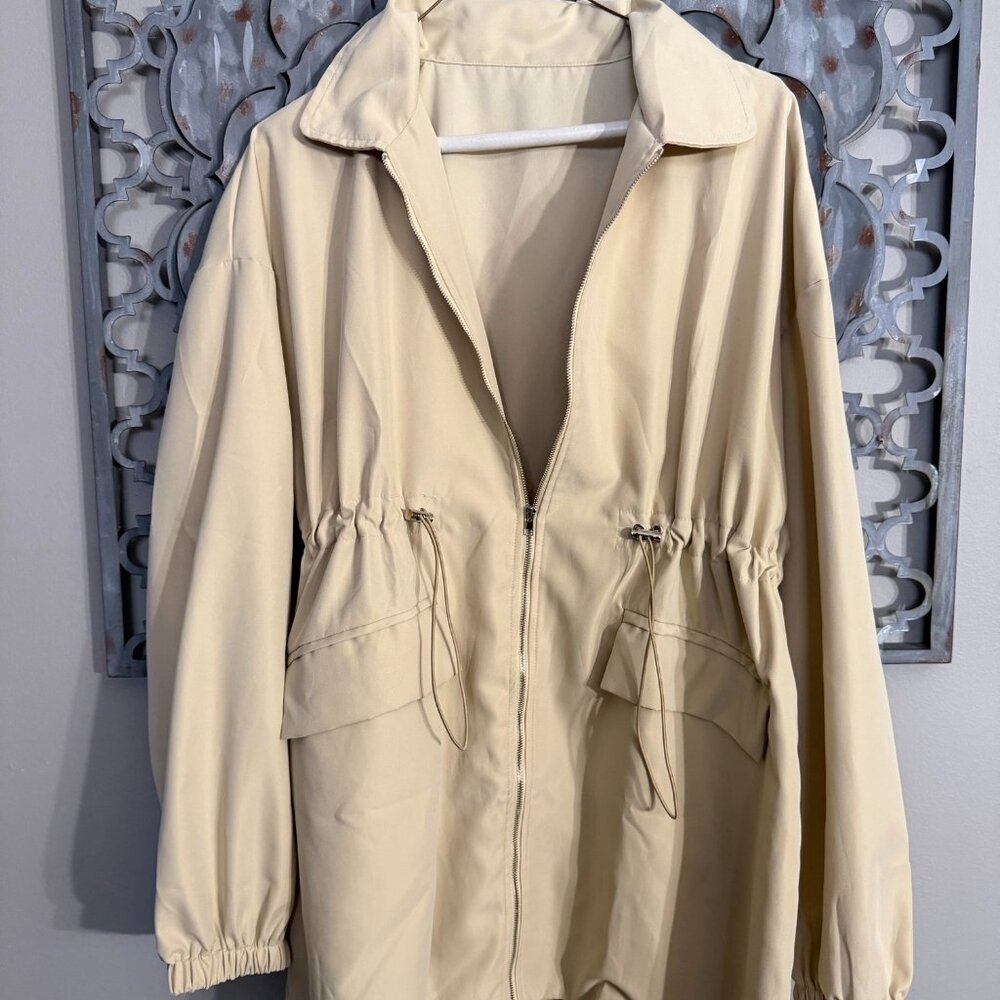 Beige Utility Dress / Lightweight w/ Drawstring Waist – Size __L